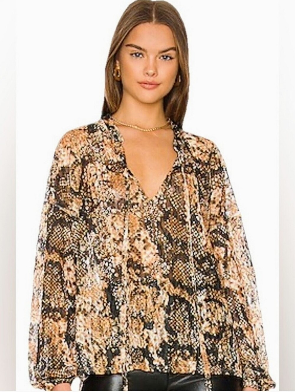 Free People Out For The Night Top in Snake Combo S